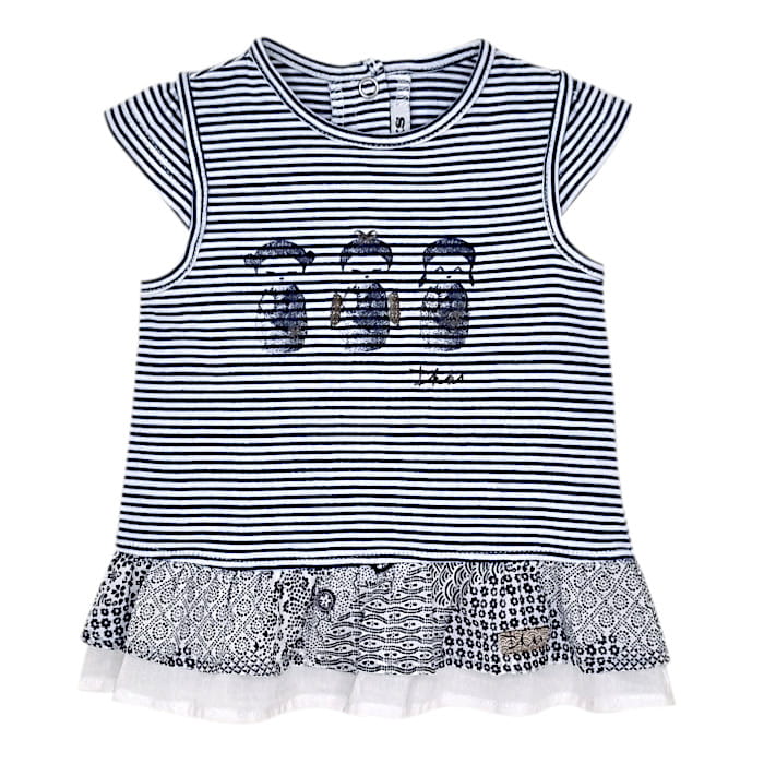 Robe bébé fille imprimée - Bleu/blanc