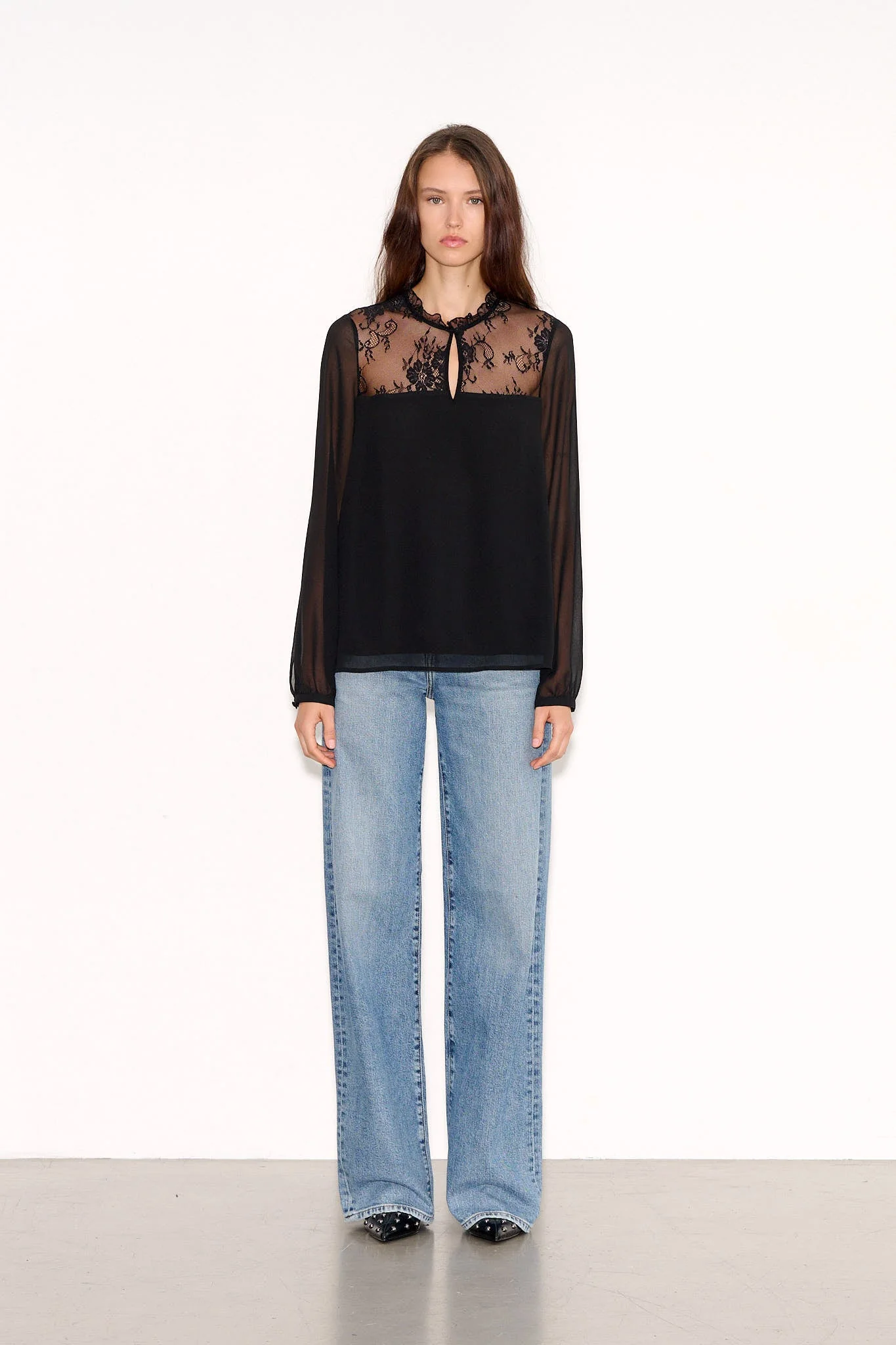 Top ample manches transparentes T-GOTH NOIR – Image 2